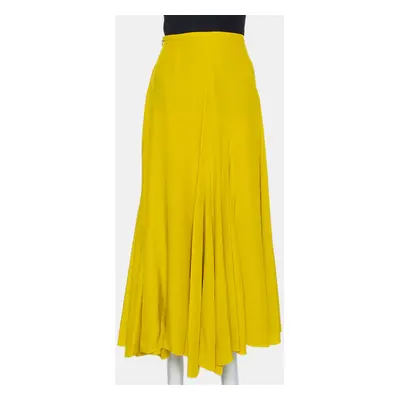 Haider Ackermann Mustard Yellow Silk Flared Maxi Skirt