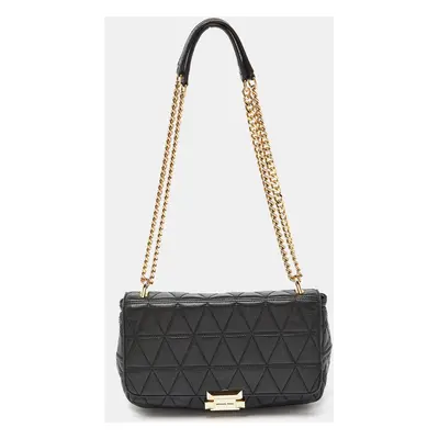 Michael Kors Black Quilted Leather Large Sloan Shoulder Bag