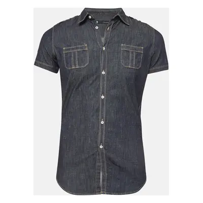 Dsquared2 Navy Blue Denim Short Sleeve Shirt