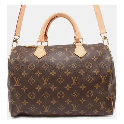 Louis Vuitton Brown Monogram Speedy Bandouliere Satchel Bag