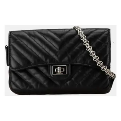 Chanel Black Lambskin Chevron V-stitch Chain Shoulder Bag