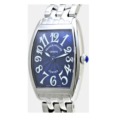 Franck Muller Blue Stainless Steel Cintree Curvex 1752QZ AC Quartz Women's Wristwatch mm