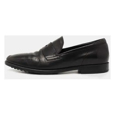 Tod's Black Leather Penny Slip On Loafers Size 39.5