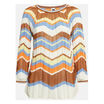 M Missoni Multicolor Pointelle Knit Knit Blouse