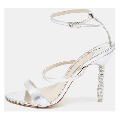 Sophia Webster Silver Leather Ankle Strap Sandals Size