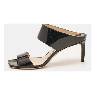 Jimmy Choo Black Patent Leather Hira Slide Sandals Size