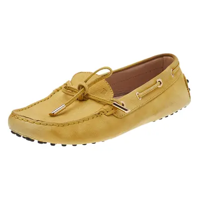 Tod's Yellow Leather Gommino Slip On Loafers Size