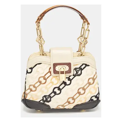 Louis Vuitton Black/Beige Velvet Chains Dolly Bag