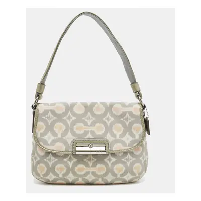 Coach Grey/Multicolor Signature Canvas Op Art Kristin Shoulder Bag