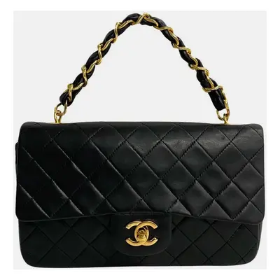 Chanel Black Lambskin Leather Chain Handbag