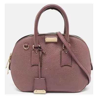 Burberry Lilac Pebbled Leather Orchard Bowler Bag