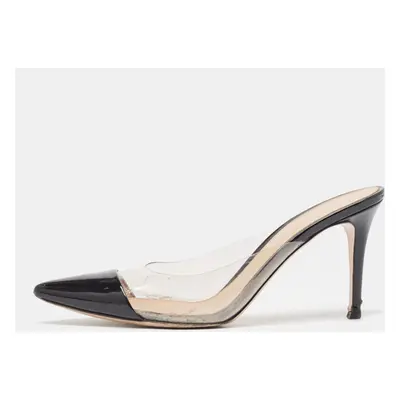 Gianvito Rossi Black Patent and PVC Plexi Mules Size