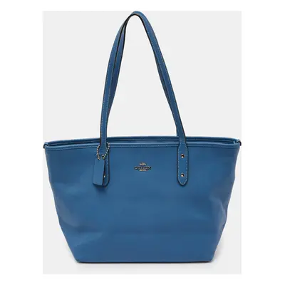 Coach Blue Leather City Zip Tote