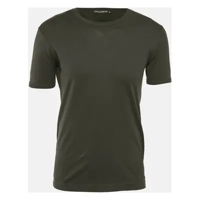 Dolce & Gabbana Dark Grey Jersey Crew Neck T-Shirt