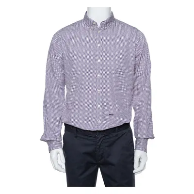 Dsquared2 Purple Printed Cotton Long Sleeve Shirt