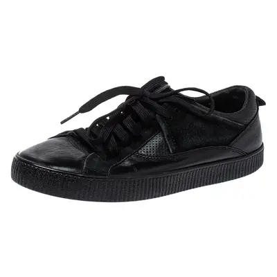 Dolce & Gabbana Black Leather Low Top Sneakers Size