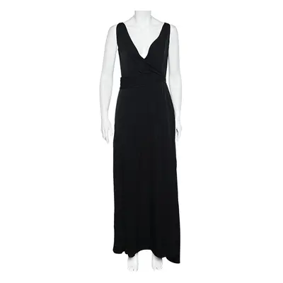 Armani Collezioni Black Silk Sleeveless Maxi Dress