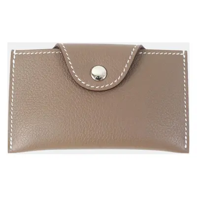 Hermes Evercolor Card Case Etope Brown Leather