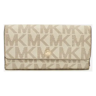 Michael Kors Off White Signature Coated Canvas Flap Continental Wallet