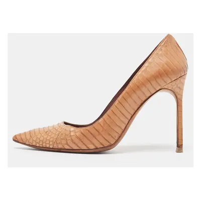 Manolo Blahnik Brown Watersnake BB Pumps Size