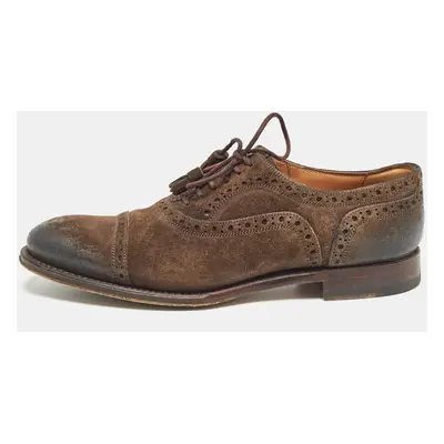 Gucci Brown Suede Brogue Oxfords Size 36.5