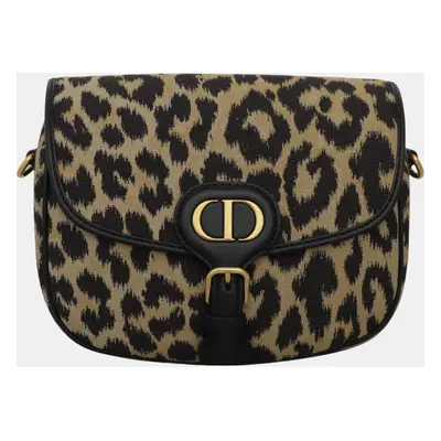 Dior Black, Beige Canvas Leopard Bobby Bag