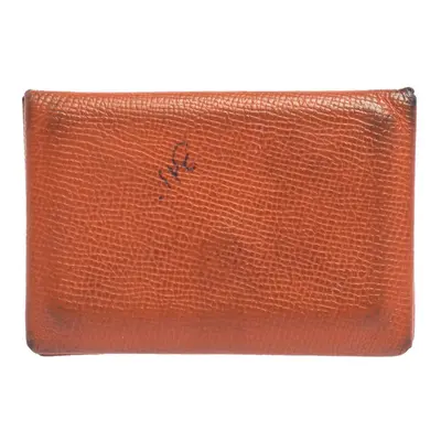 Hermès Orange Epsom Leather Calvi Card Holder