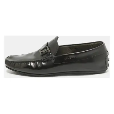 Tod's Black Leather Slip On Loafers Size