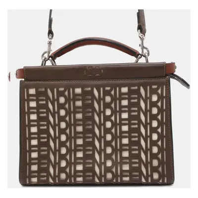 Fendi Brown Leather Peekaboo Fit Mini Bag