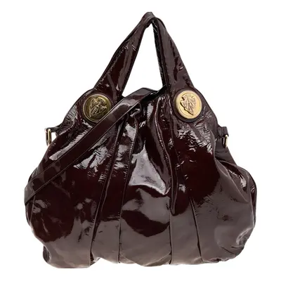 Gucci Burgundy Patent Leather Large Hysteria Tote