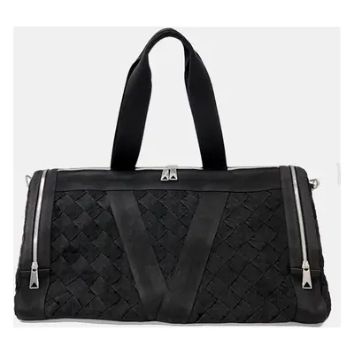 Bottega Veneta Black Fabric Travel Tote Bag