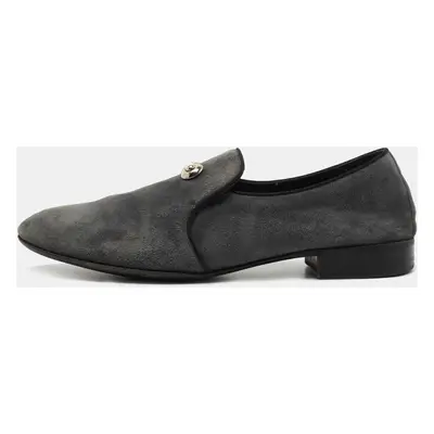 Giuseppe Zanotti Grey Suede Archibald Smoking Slippers Size 41.5