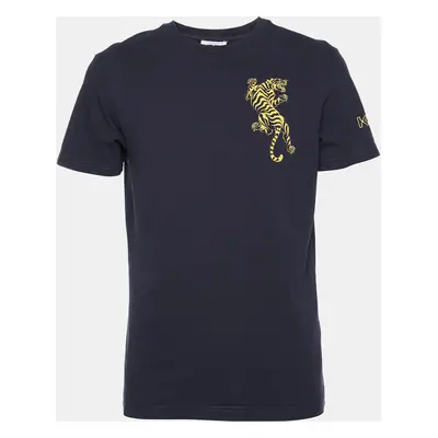 Kenzo Navy Blue Cotton Tiger Print T-Shirt