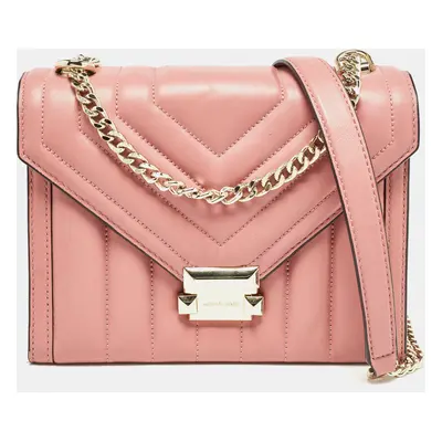 Michael Kors Pink Quilted Leather Large Whitney Shoulder Bag