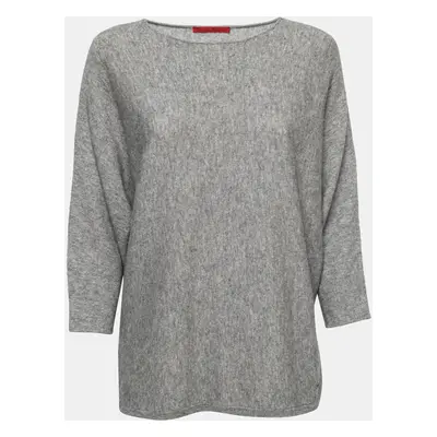 CH Carolina Herrera Grey Wool Dolman Sleeve Sweater