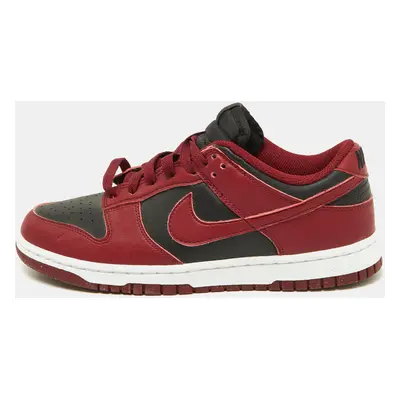 Nike Red/Black Leather Dunk Low Top "Team Red" Sneakers Size