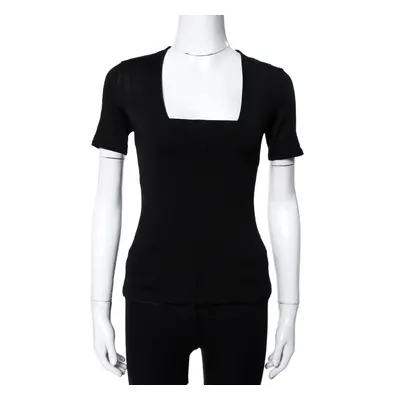 Balmain Black Jersey V-Neck T-Shirt