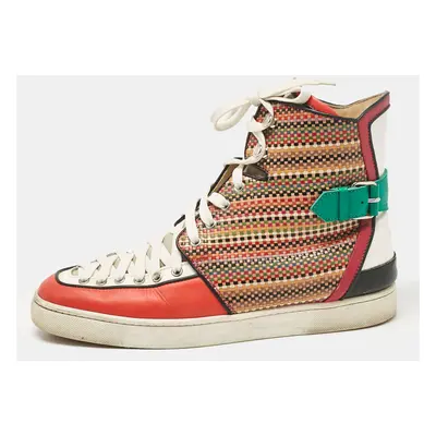 Christian Louboutin Multicolor Leather High Top Sneakers Size 44.5