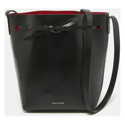 Mansur Gavriel Black Leather Mini Bucket Bag