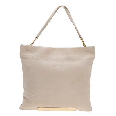 Jimmy Choo Beige Leather Large Charlie Tote