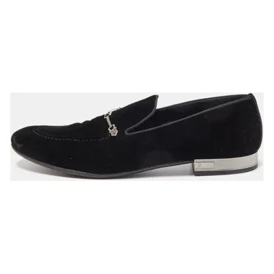 Louis Vuitton Black Velevt Slip On Loafers Size