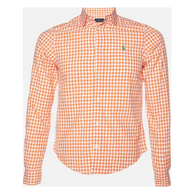 Polo Ralph Lauren Orange Gingham Check Cotton Long Sleeve Shirt