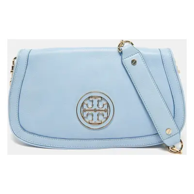 Tory Burch Blue Leather Amanda Crossbody Bag