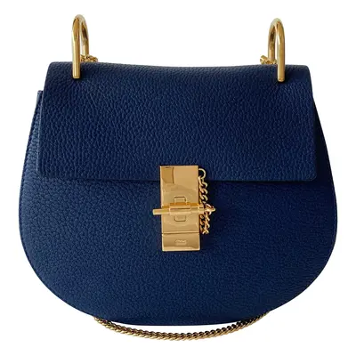 Chloe Blue Leather Drew Mini Crossbody Bag