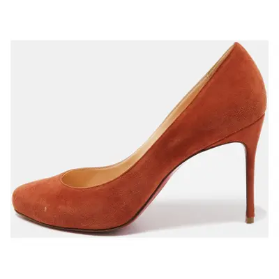 Christian Louboutin Brown Suede Round Toe Pumps Size