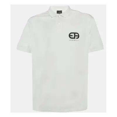 Emporio Armani White Jersey Logo Embroidered Polo T-Shirt 3XL