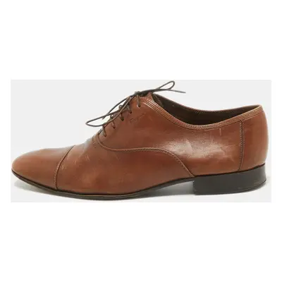 Salvatore Ferragamo Brown Leather Lace Up Cap Toe Oxford Size