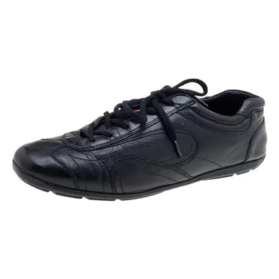 Prada Sport Black Leather Low Top Sneakers Size 43.5