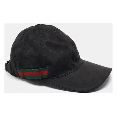 Gucci Black Original GG Canvas With Web Baseball Cap