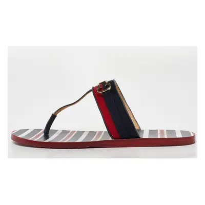 CH Carolina Herrera Multicolor Canvas and Leather Thong Flats Size